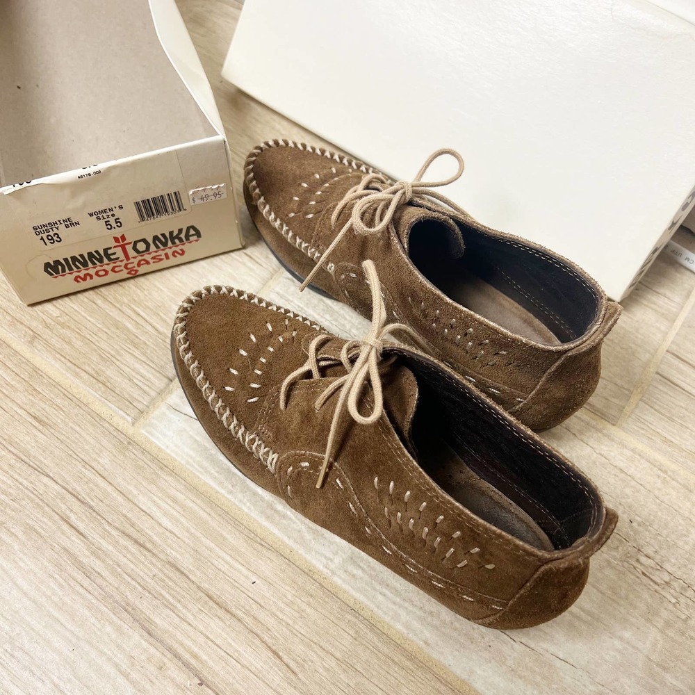 SOLD Vintage Minnetonka Brown Suede Chukka Ankle Moccasin Booties